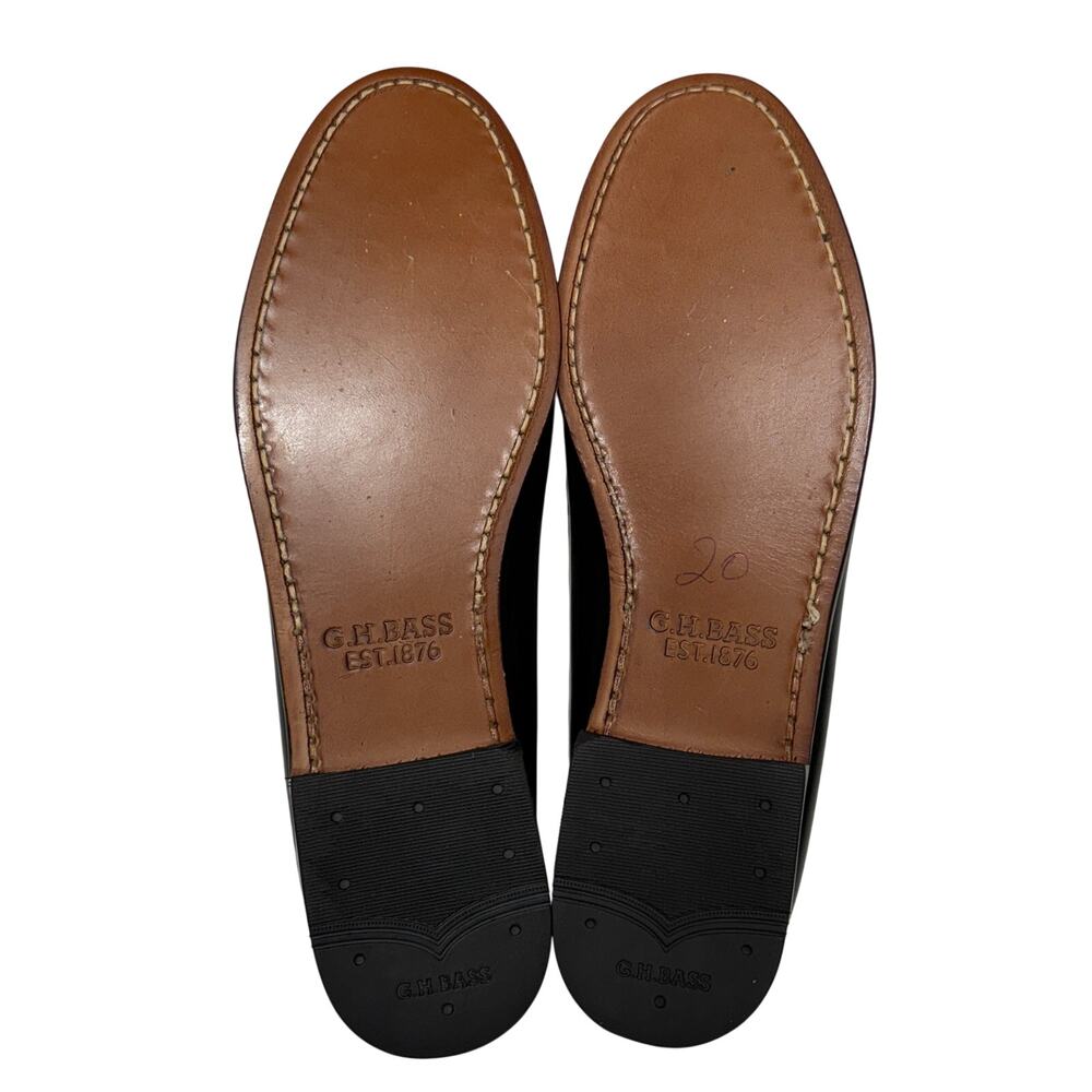 G.H. Bass WHITNEY WEEJUNS Penny Loafers in Black White Leather Size 8.5 $198 - Picture 12 of 13